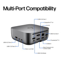 Station d'accueil Thunderbolt 4 G6 280W, station d'accueil pour ordinateur portable USB-C 40 Gbps avec double DP 1.4, 2.5 GbE, affichage quadruple
