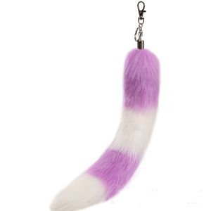 Искусственный лисьий хвост 40 см Пушистый лисьий хвост животных меховой брелок для украшения аксессуары из искусственного меха лисьий хвост пушистый брелок - Product Image 6