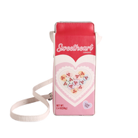 Y2K Zoete Schattige Print Grappige Schoudertas Unieke Melkpakvormige PU Lederen Dames Schoudertas voor Valentijnsdag Cadeau