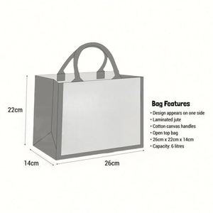 Bolsa de Yute Personalizada de Fábrica, Venta Caliente, Buena Calidad, con Logotipo Personalizado, Bolsa de Compras Ecológica con Bolsillo Interior de Lona - Product Image 6