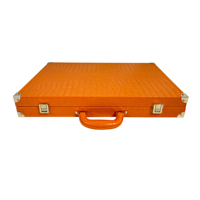 Jeu de backgammon de tournoi Orange de 23 pouces, grand format, en bois et métal personnalisé, avec pions et dés