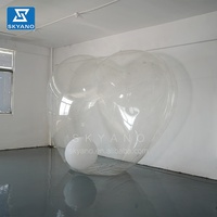 Gonflable Transparent PVC Amour Ballon Gonflable Coeur Forme Publicité Installer Ballon Pour La Fête De Désherbage Décorations De Vacances