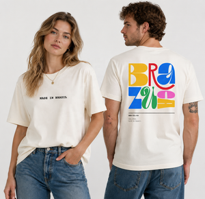 T-shirts de couple assortis OEM ODM, lettres colorées devant et derrière, tee-shirt en coton surdimensionné, logo personnalisé, design gratuit, vente en gros, fabrication - Product Image 1