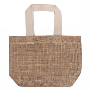 100% naturel personnalisé géométrique chanvre sauvage écologique fourre-tout sac à provisions 480 Gm Portable toile de jute poignée bas pliant cadeaux - Product Image 3