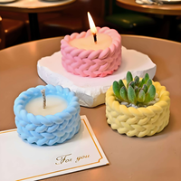 Moule en silicone 3D en forme de corde de chanvre pour pot à bougie, bougeoir en ficelle en forme de cœur, pot à fleurs en béton pour plantes succulentes, moules en résine DIY