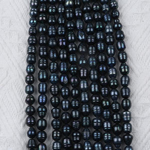 Promotion 10-11mm Black Rice Shape Loose Pearls Natural Freshwater Pearl <b>String</b> for DIY Necklace <b>Bracelet</b> Material Zhuji Product - Product Image 3