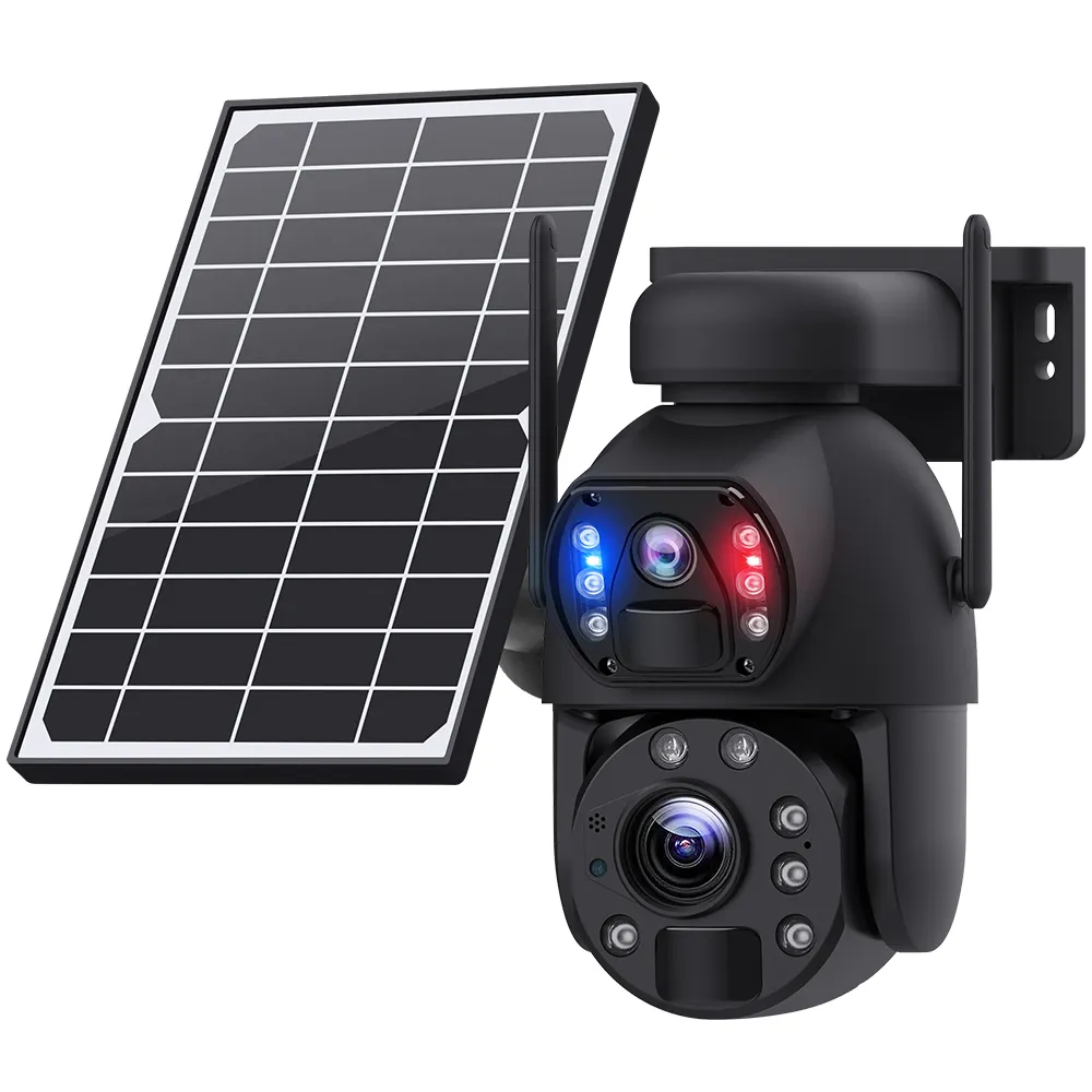 4G 6MP 20X Zoom Dual LensSecurity Waterproof PIR Human Detection PTZ Rotation Solar Camera Hot selling