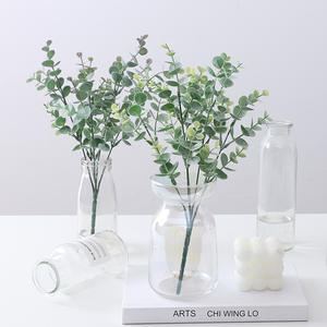 Planta artificial de eucalipto de plástico de 5 puntas, flor artificial, planta verde de otoño, bonsái, hoja de dinero - Product Image 2