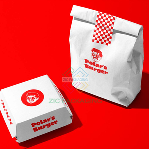 Benutzer definierte Marke Logo Druck Fast Food Restaurant Verpackungs boxen Wachspapier für <span class=keywords><strong>Burger</strong></span> French Fried Chip Sandwich <span class=keywords><strong>Box</strong></span> und Tasche - Product Image 5