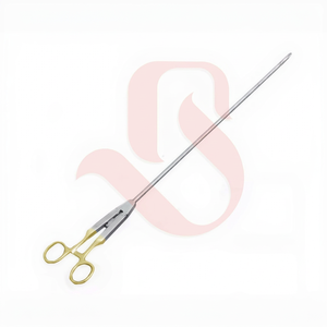 Pinza Portaagujas Laparoscópica Manual de Acero Inoxidable Bisons International, Tipo O, Punta Curva, Instrumento Quirúrgico Reutilizable, CE - Product Image 1