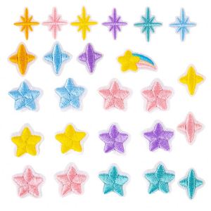 Patch brodé thermocollant/autocollant mini, mignon, motifs étoiles variés pour étiquette de bagage et décoration de sac - Product Image 1