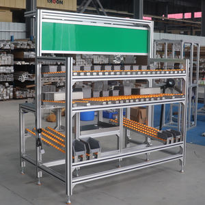 Banco da Lavoro per Linea di Produzione Industriale con Profilo <span class=keywords><strong>in</strong></span> <span class=keywords><strong>Alluminio</strong></span> Estruso 4040, Scaffali a Flusso e Stazione di Lavoro - Product Image 5