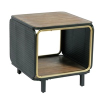 Meubles de salon vintage modernes Table d'appoint en bois massif avec cadre en métal de luxe pour la maison Table basse