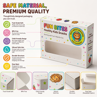 Boîte cadeau plate personnalisée avec fenêtre transparente, imprimée en couleur, avec revêtement UV, pour bonbons, fruits gélifiés et collations saines pour enfants