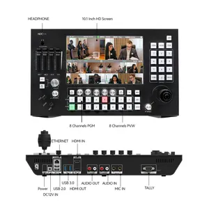 NDI 8 каналов Входной видео HDMI переключатель потоковая матрица переключатель вещания PTZ управление камерой мини pro видео переключатель