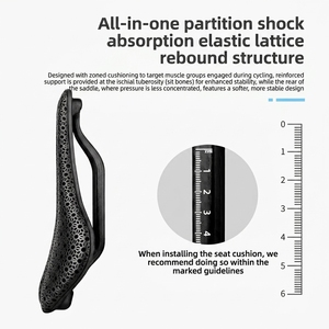 Selle de vélo en fibre de carbone imprimée en 3D Bigrock, ultra-légère, respirante, nid d'abeilles, pour vélo de route, VTT, course - Product Image 3