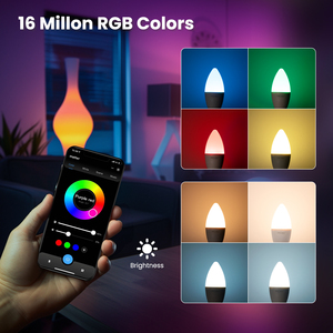 Lámpara LED Inteligente RGB LangYeao de 6W con WiFi, Control por Voz y App, Enchufe Europeo, Material de PC, Compatible con Android - Product Image 3