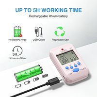 LEKATO Metronom Digital Mini Isi Ulang dengan 10 Suara Irama Volume Dapat Disesuaikan LCD Elektronik dengan Pengukur Frekuensi Suara Manusia