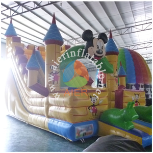 Petit toboggan gonflable à thème <span class=keywords><strong>Mickey</strong></span> Mouse, château gonflable commercial pour enfants pour fêtes en plein air, location extérieure - Product Image 4