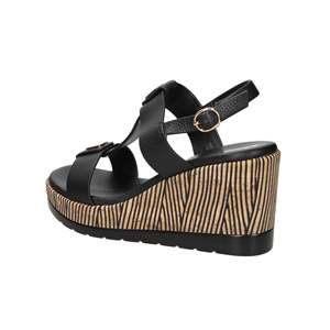 Sandalo con Zeppa Space Moda da Donna Nero 51402 con Tacco in Sughero e Plateau - Product Image 3