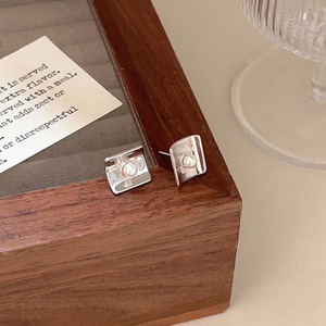 Ruitai S925 Sterling <b>Silver</b> Square Pearl <b>Stud</b> Earrings Geometric Design Bezel Setting Everyday Wear Fine Jewelry - Product Image 4