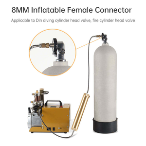 Connecteur de remplissage de bouteille de plongée DIN G5/8 à 8 mm mâle, adaptateur de gonflage de cylindre de plongée haute pression avec cache anti-poussière - Product Image 3