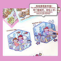 Verschiedene Themen Muzili Zeichentrick figuren Rich Pattern Kids Notebook Washi Material 3D-Szene Aufkleber Buch für Diy