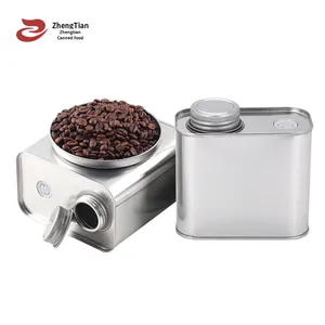 Квадратная банка для хранения кофе в зернах и молотого кофе, пищевая жестяная банка, 200 г, герметичная, большой емкости - Product Image 4