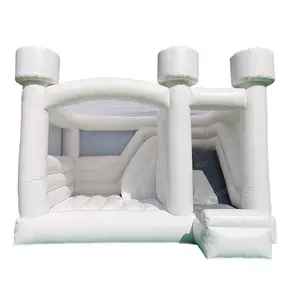 Castillo de rebote inflable para boda, tobogán de rebote blanco, gran oferta