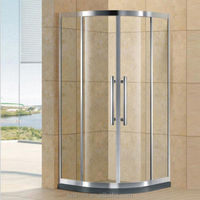 Porte de douche en verre transparent de 8 mm, en acier inoxydable, fabriquée en Chine, modèle quadrant.