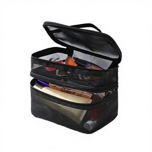 Bolsas de Cosméticos de Malla de Nailon Portátiles de Moda de Verano con Cremallera y Asa Suave - Product Image 4