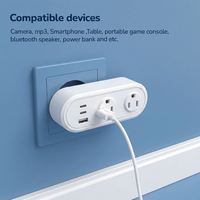 Multiprise murale américaine en gros pour usine, adaptateur chargeur double prise CA, 5 ports USB-A et USB-C, 10A max, chargeur rapide USB PD