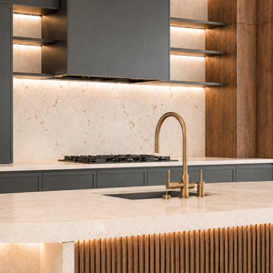 VCCUCINE Mobili da Cucina Minimalisti in Legno Impiallacciato Nero Laminato Stile Shaker con Isola Curva Scanalata Personalizzata Moderna 2 Pac - Product Image 5