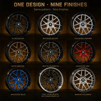 Jantes forgées 3 pièces noires à 12 rayons argentées 22x12 5x120 ET35 6061 T6 sur mesure à déport profond pour Audi