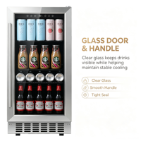 Mini Nevera para Bebidas de Uso Doméstico C-Household, Refrigerador Vertical para Exhibición de Cerveza de 85L