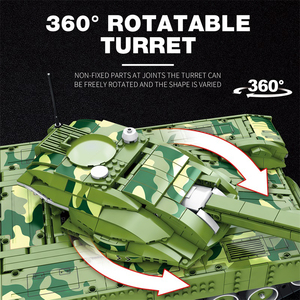 MOC modèle de <span class=keywords><strong>char</strong></span> militaire bricolage blocs de construction télécommande WW2 monde armée allemande voiture jouets pour enfants cadeau - Product Image 6