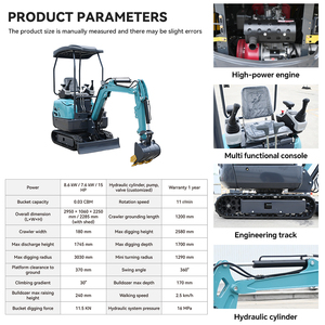 Nouvelle conception d'excavatrice compacte de 1,6 tonne, <span class=keywords><strong>mini</strong></span>-pelleuse avec chenilles en caoutchouc et moteur Euro 5 pour une utilisation domestique dans la cour - Product Image 5