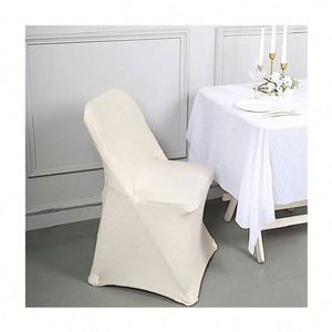 Funda de Silla Ajustable, Decorativa, Elástica, de Spandex, para Fiestas, Eventos, Banquetes, Bodas, Blanca, Lisa - Product Image 1