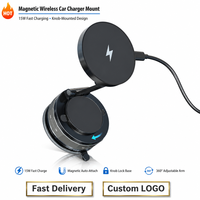 Chargeur de voiture magnétique sans fil en gros, commande en gros, aimant N55 15W, bras à 3 axes, compatible dropshipping pour tous les smartphones