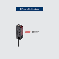 Sensor Fotoelektrik Reflektif Difus Miniatur TZ-D21 Jarak Deteksi 100mm Inframerah 940nm IP65 untuk Konveyor