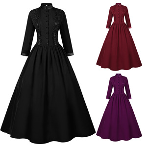Nuovo Abito Gotico di Halloween, Costume Vintage da Donna Medievale per Cosplay, Vestito da Festa per Carnevale e Spettacoli - Product Image 1