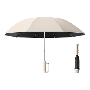Parapluie inversé entièrement automatique avec sangle réfléchissante, poignée à 3 plis de haute qualité et impression de logo - Product Image 2