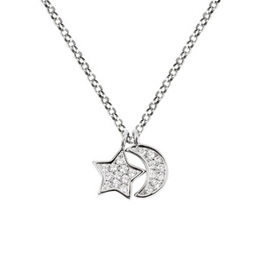 Collana con Ciondolo Luna e Stella in <span class=keywords><strong>Argento</strong></span> 925 Prezzo al <span class=keywords><strong>Grammo</strong></span> Fabbrica di Yiwu - Product Image 1