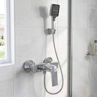Chrome moderne en laiton mural robinet douche eau chaude froide mitigeur salle de bain ensemble de douche