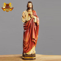 Statue artisanale décoratif en fibre de verre, résine, taille de vie, bénédiction, du cœur sacré de jésus, Statue Christ