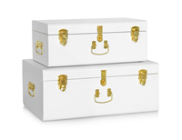 Home Dekorative Lagerung Stahl Metall Kofferraum Box mit Schloss