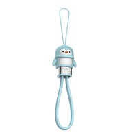 Kabel Data Lanyard USB C ke Type C Pendek Grosir Baru 2026, Ringan, Silikon, Motif Penguin untuk iPhone 18 15 Samsung Galaxy A17 S23