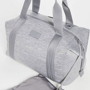 Customized Large Carryall Neoprene Duffle Bag Foldable Waterproof Portable Grey Sport Luggage Zipper Men Women Weekender Hand - Product Image 4