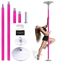 Barre de danse abdominale en acier, noire, en silicone antidérapant, rotative, portable, accessoire de danse pour la maison