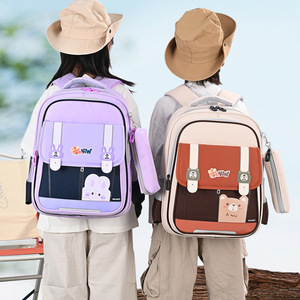 <span class=keywords><strong>Sac</strong></span> <span class=keywords><strong>à</strong></span> <span class=keywords><strong>dos</strong></span> pour élèves du primaire, design color-block de dessin animé, grande capacité, pour l'école et les voyages - Product Image 2